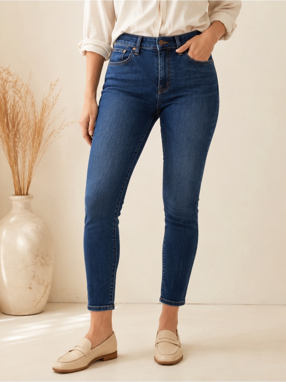 Madewell Curvy High Rise Skinny Jeans 29P Petite Dark Wash Stretch Denim